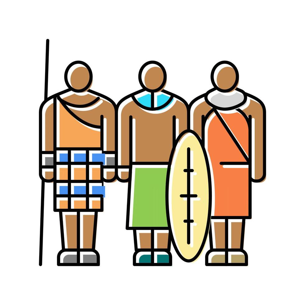 tribu africaine couleur icône illustration vectorielle vecteur