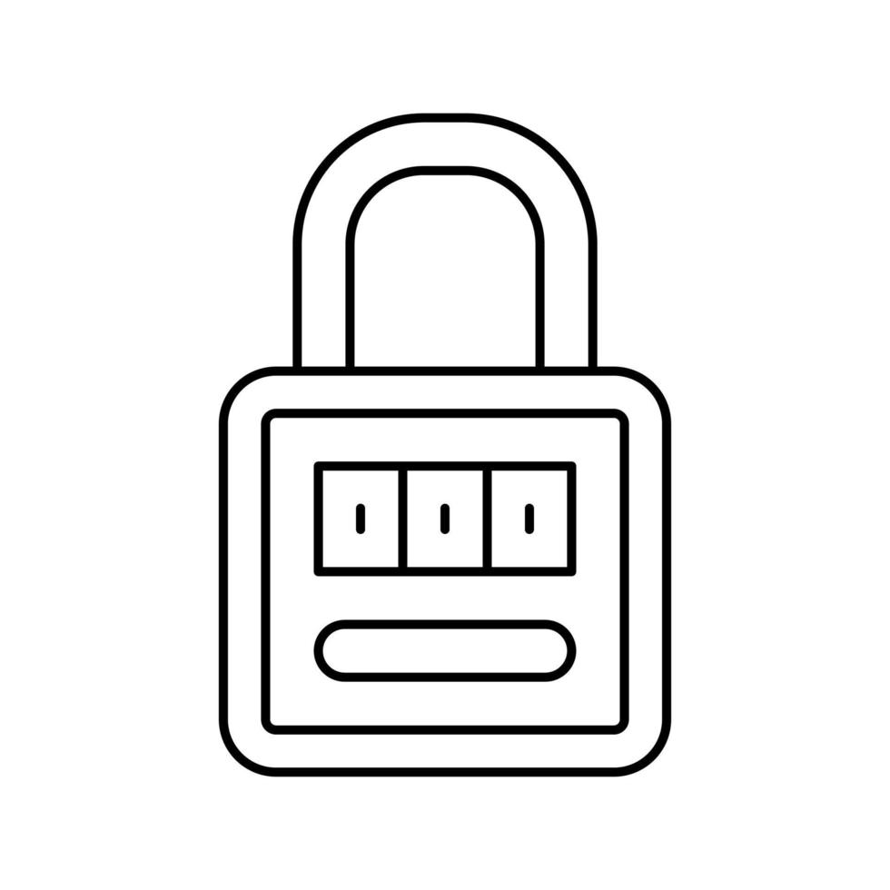 Illustration vectorielle de l'icône de la ligne de sécurité du cadenas vecteur