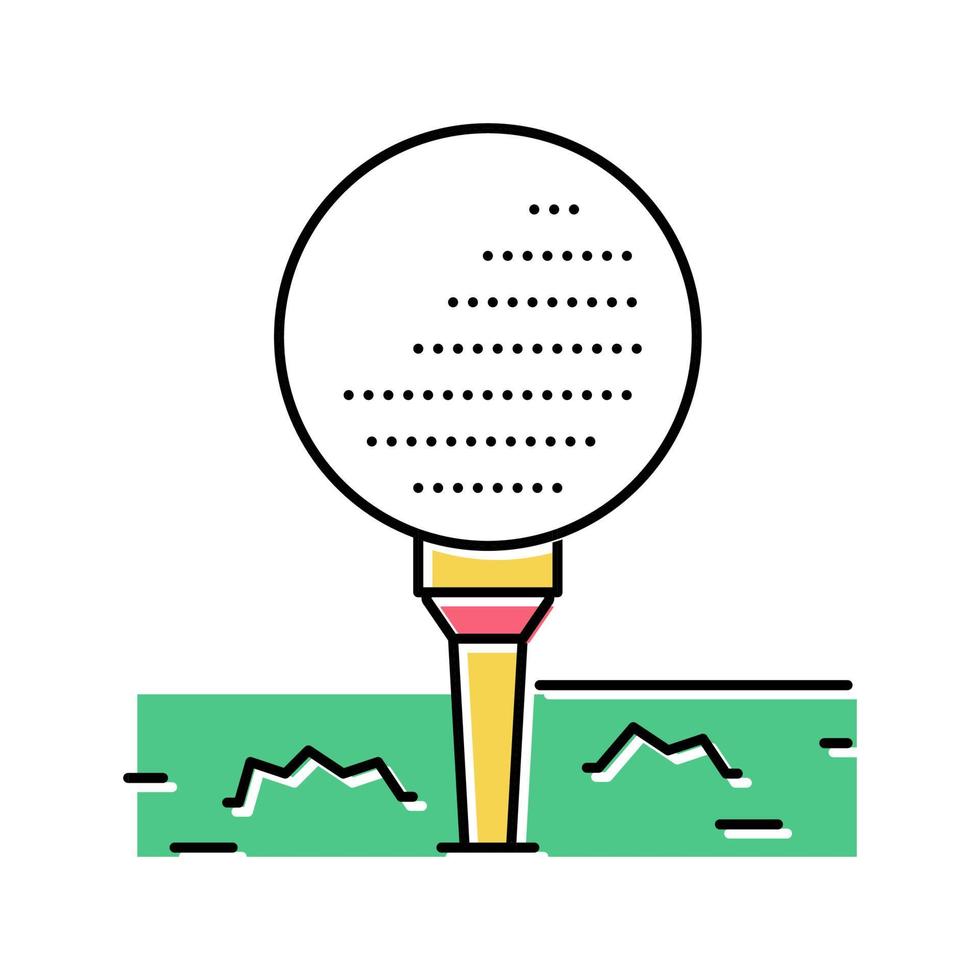 balle sur le tee de golf stand couleur icône illustration vectorielle vecteur