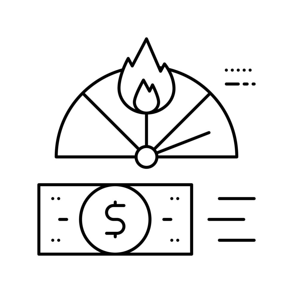 illustration vectorielle de l'icône de la ligne de crise financière de l'inflation vecteur