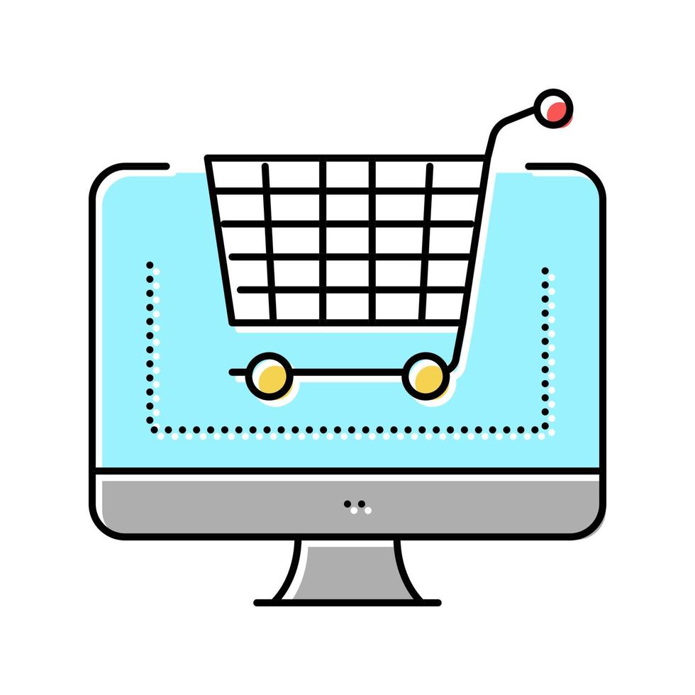 illustration vectorielle d'icône de couleur d'achat d'e-shopping électronique vecteur