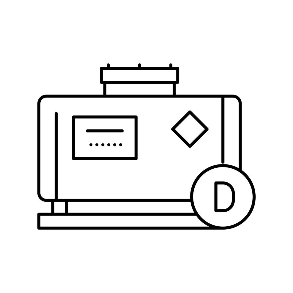 illustration vectorielle de l'icône de la ligne de la station-service diesel vecteur