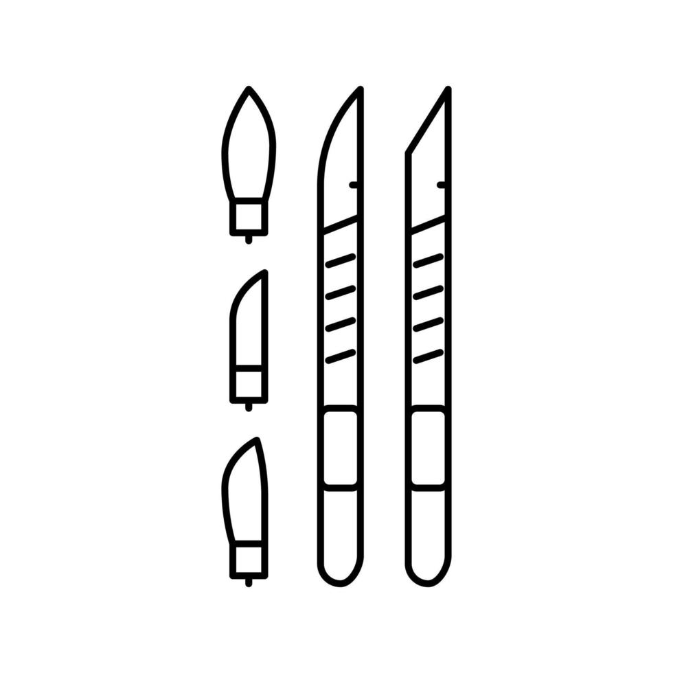 scalpel ligne médicale icône illustration vectorielle vecteur