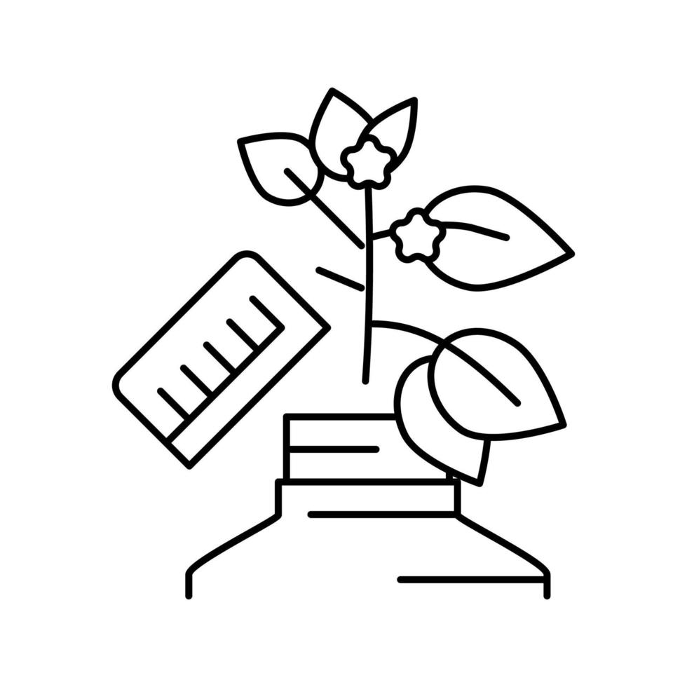 illustration vectorielle de l'icône de la ligne des plantes de l'homéopathie en croissance vecteur