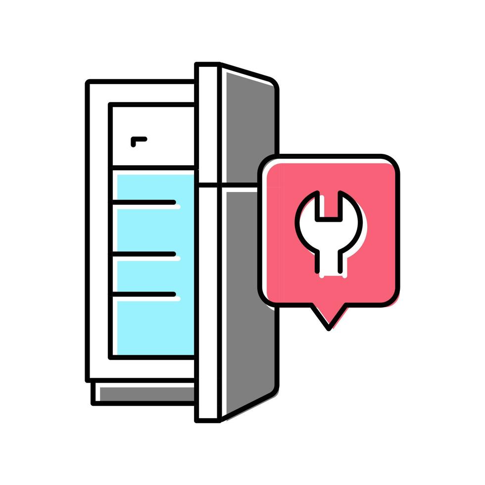 illustration vectorielle d'icône de couleur de réparation de réfrigérateur vecteur