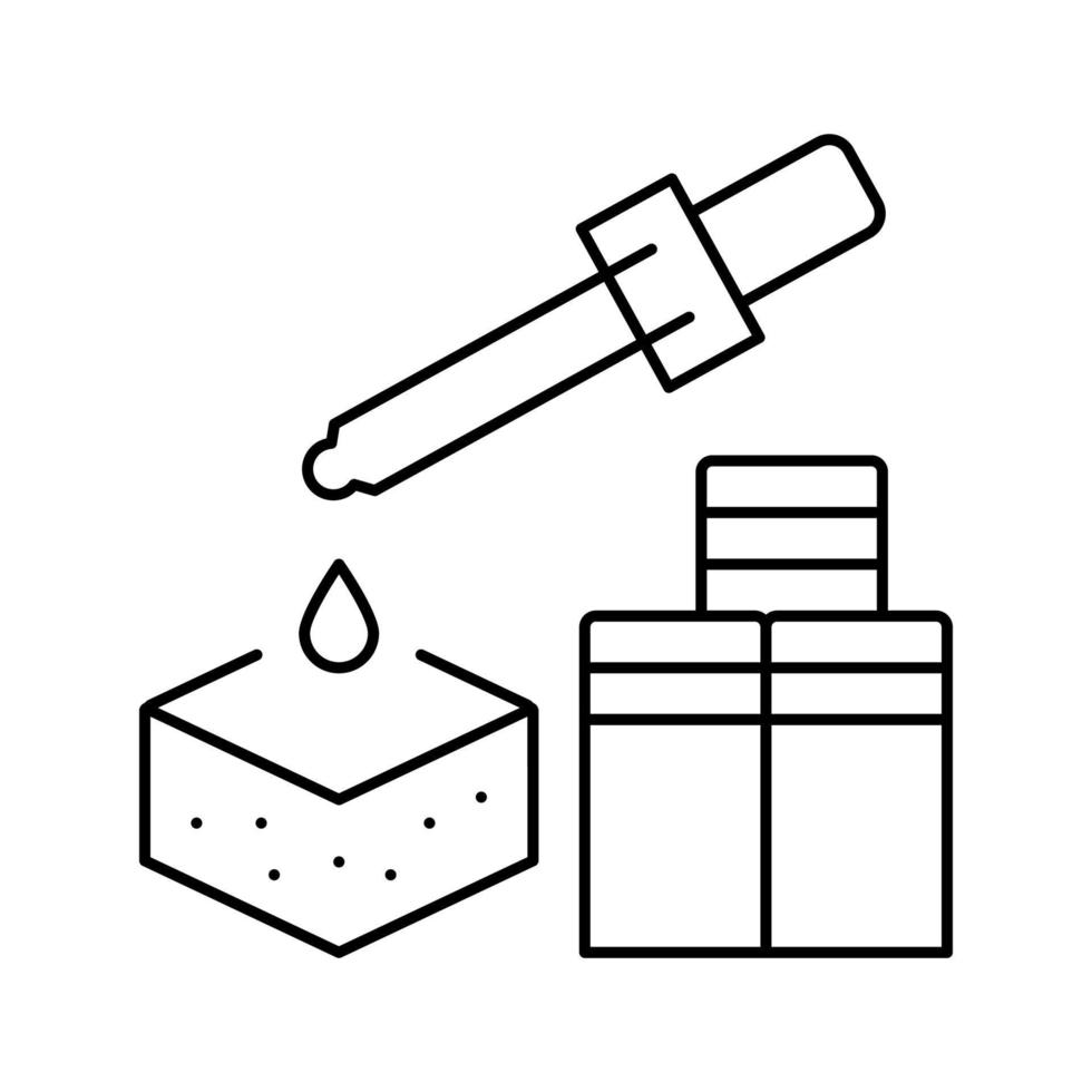 illustration vectorielle de l'icône de la ligne du sol des pesticides chimiques vecteur