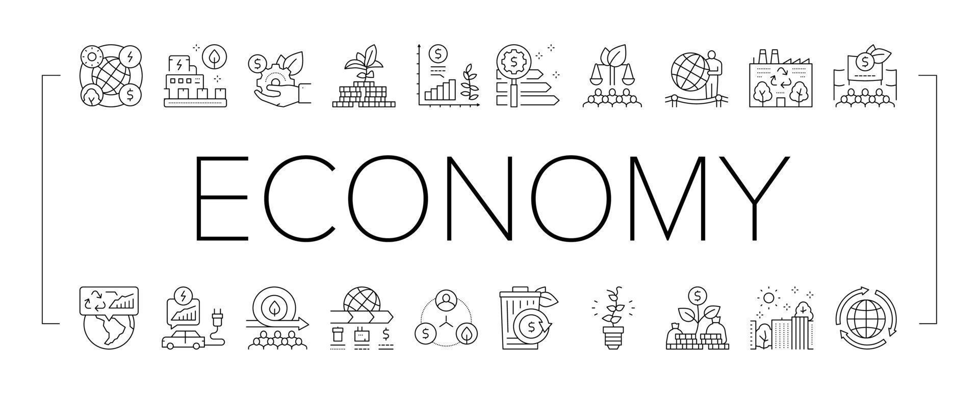 vecteur de collection d'icônes de l'industrie de l'économie verte