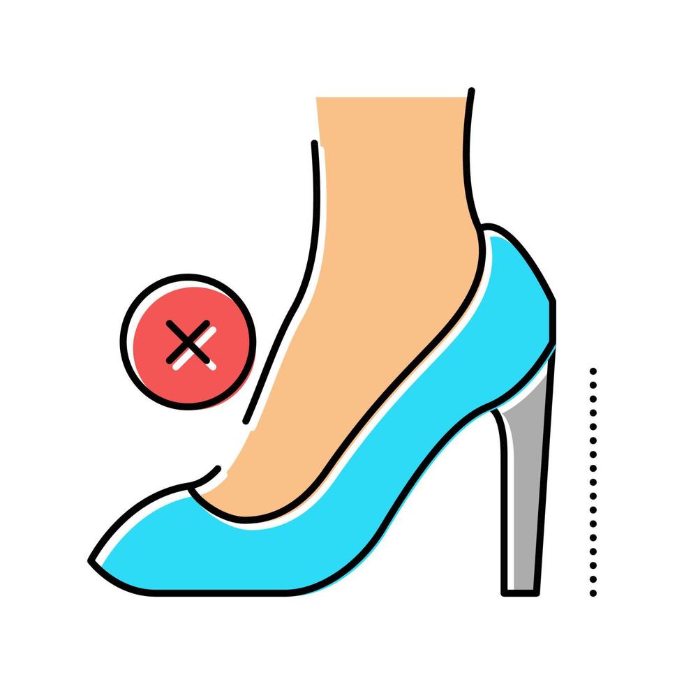 talon haut femme chaussure pieds couleur icône illustration vectorielle vecteur
