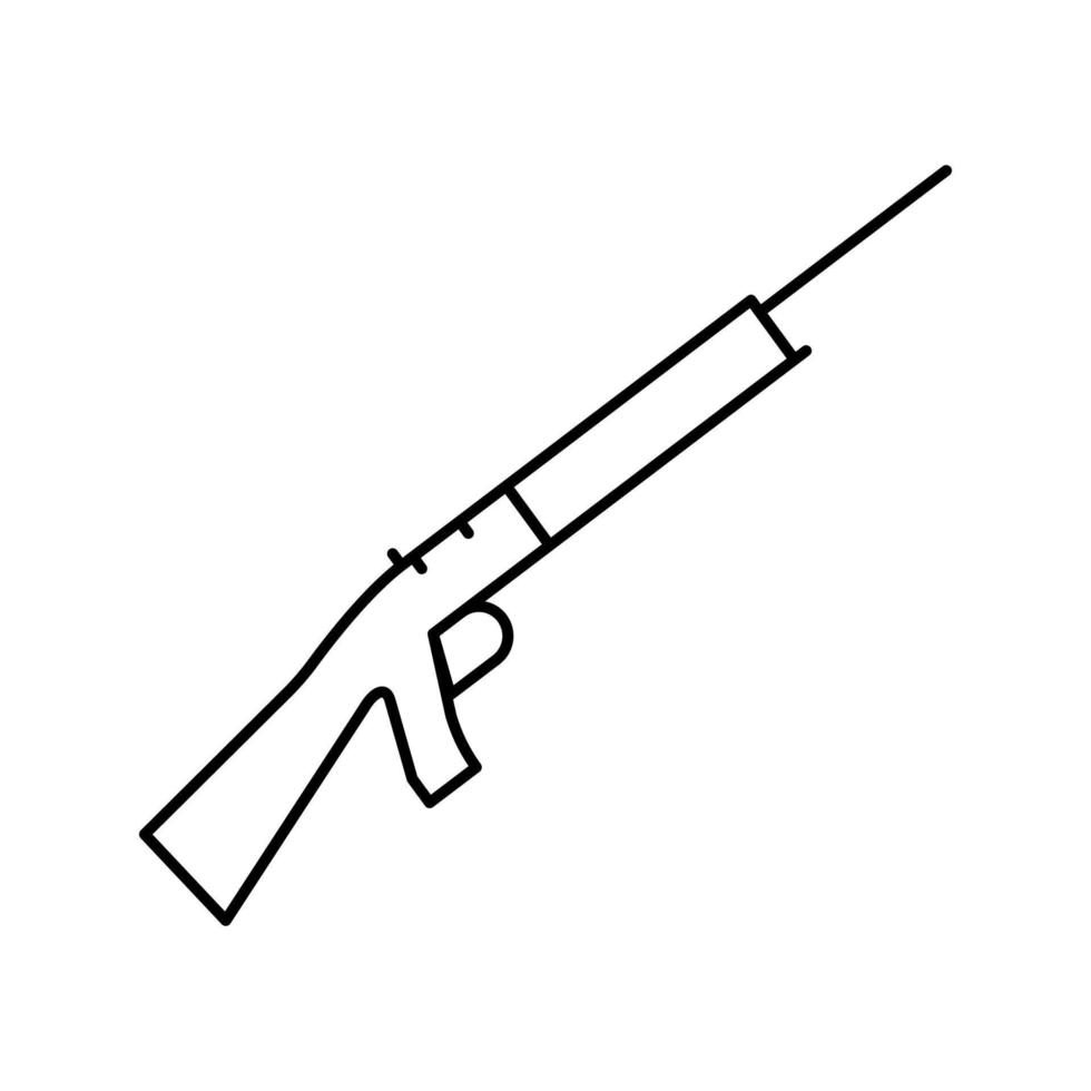 fusil de chasse, arme, ligne, icône, vecteur, illustration vecteur