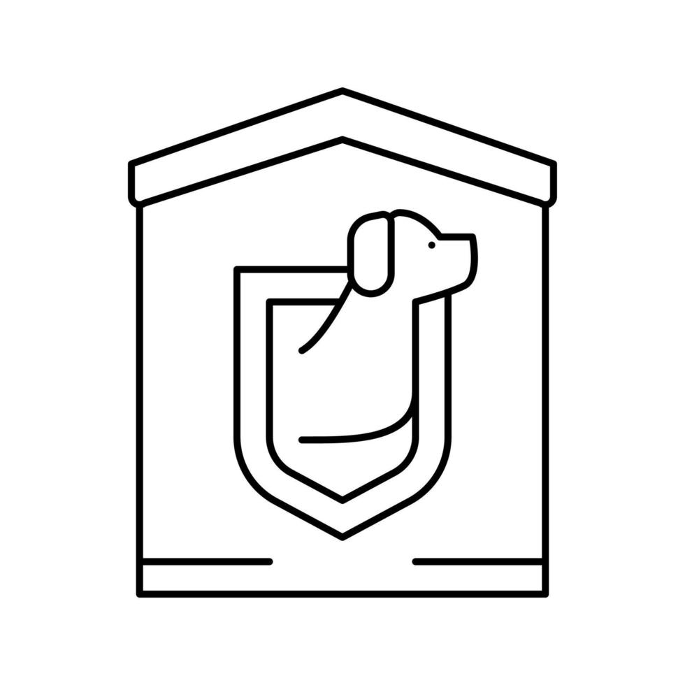 illustration vectorielle de l'icône de la ligne de sécurité de la maison isolée vecteur