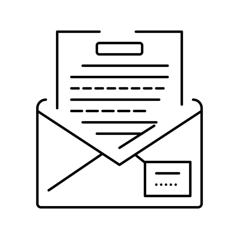 lettre enveloppe ligne icône illustration vectorielle vecteur