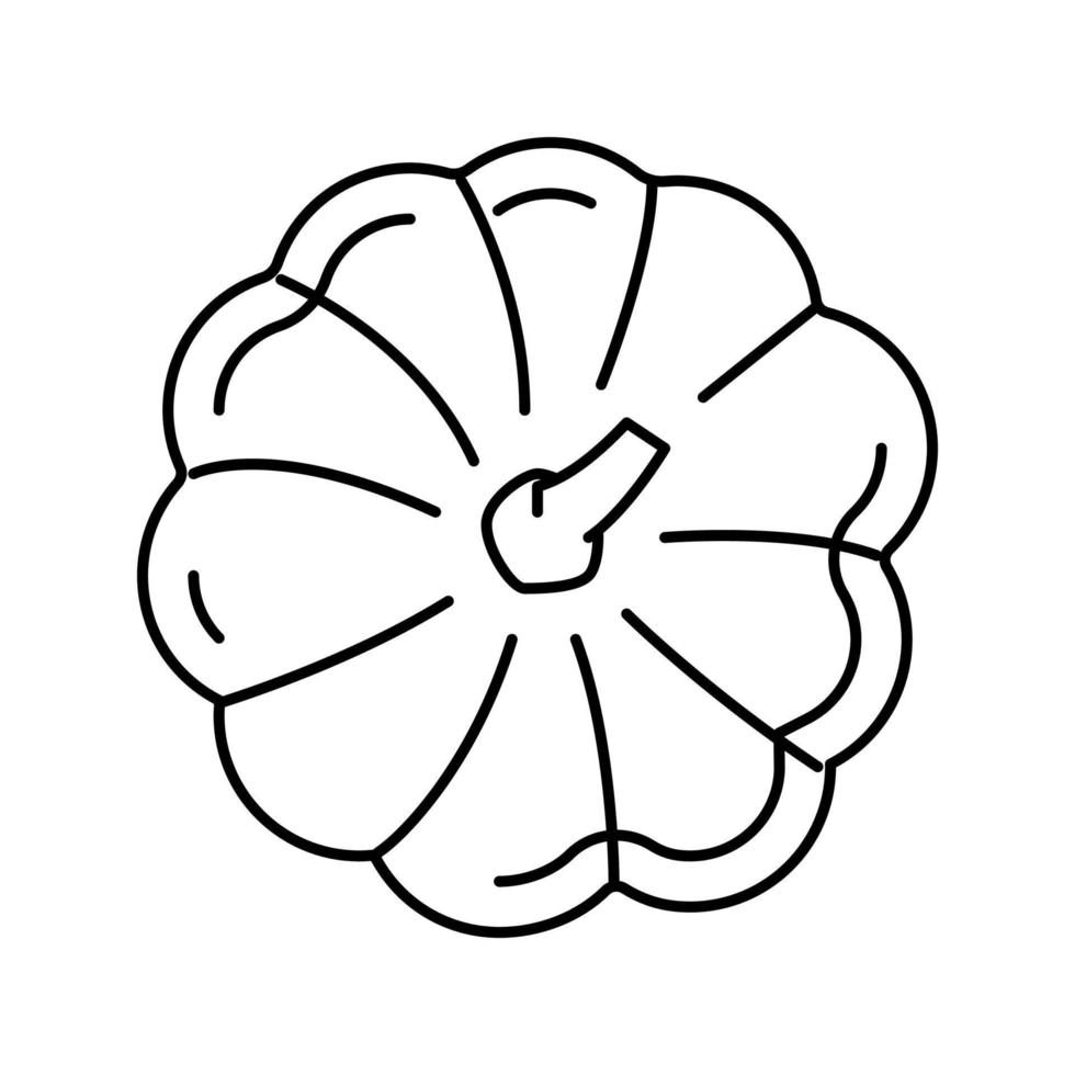illustration vectorielle d'icône de ligne de vue de dessus de citrouille vecteur