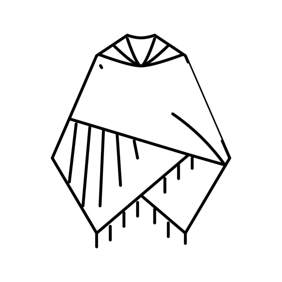 illustration vectorielle d'icône de ligne féminine de vêtements d'extérieur poncho vecteur