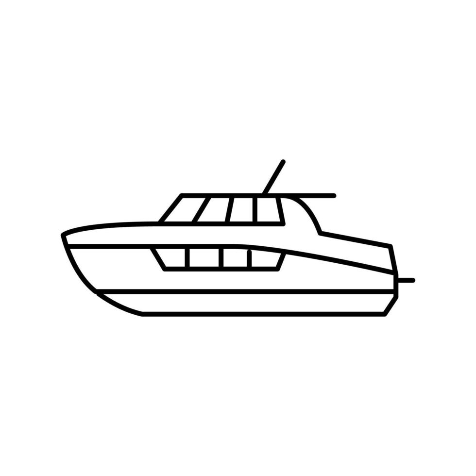 Illustration vectorielle de l'icône de la ligne du bateau de croiseur de cabine vecteur