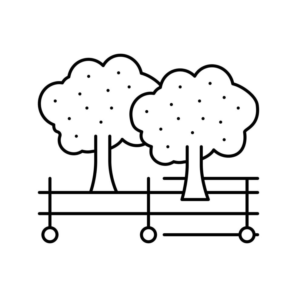 récolte de baies sur l'illustration vectorielle de l'icône de la ligne de champ vecteur