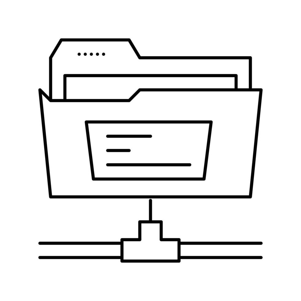 icône de ligne de dossier sftp signe d'illustration vectorielle vecteur