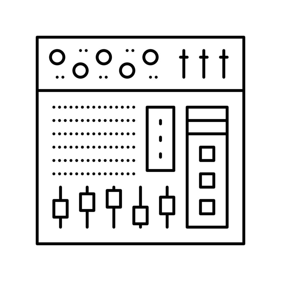 Illustration vectorielle de l'icône de la ligne d'équipement électronique du mélangeur vecteur