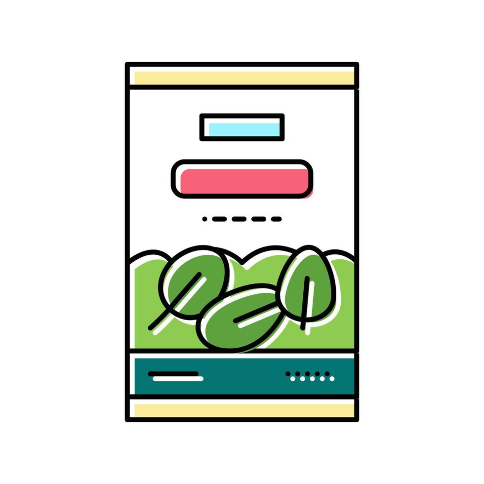 illustration vectorielle d'icône de couleur de conteneur d'épinards en conserve vecteur