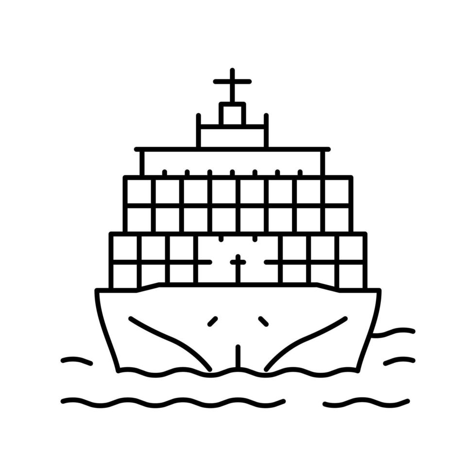 illustration vectorielle de l'icône de la ligne du véhicule de transport de marchandises vecteur