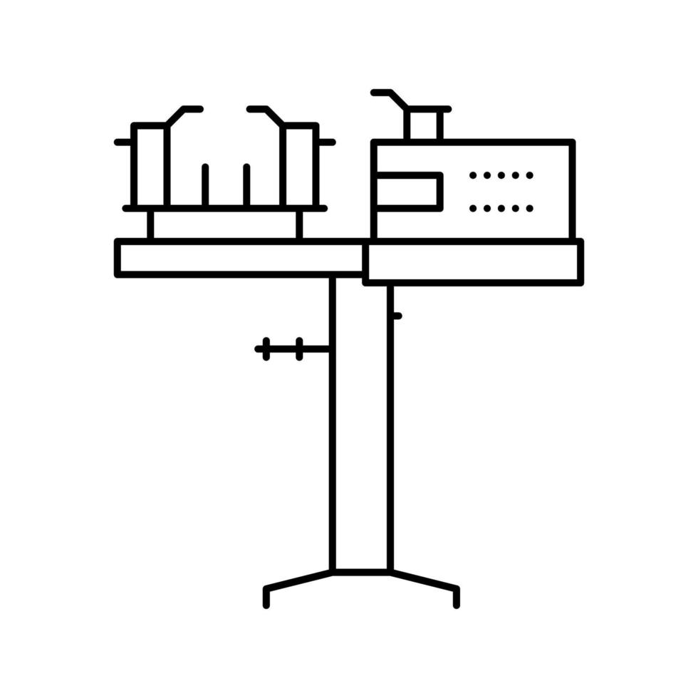 illustration vectorielle de l'icône de la ligne de la machine à corder la raquette vecteur