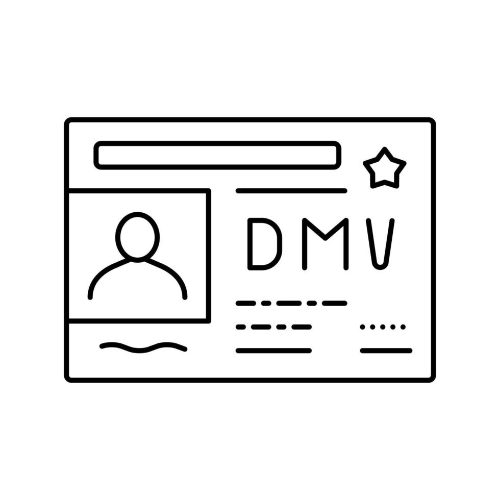 illustration vectorielle de l'icône de la ligne des exigences du permis de conduire dmv vecteur