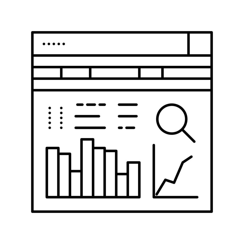 illustration vectorielle de l'icône de la ligne du système d'analyse vecteur