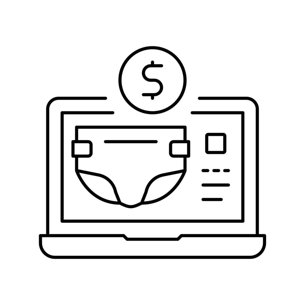 illustration vectorielle de l'icône de la ligne du département de la boutique des enfants nouveau-nés vecteur