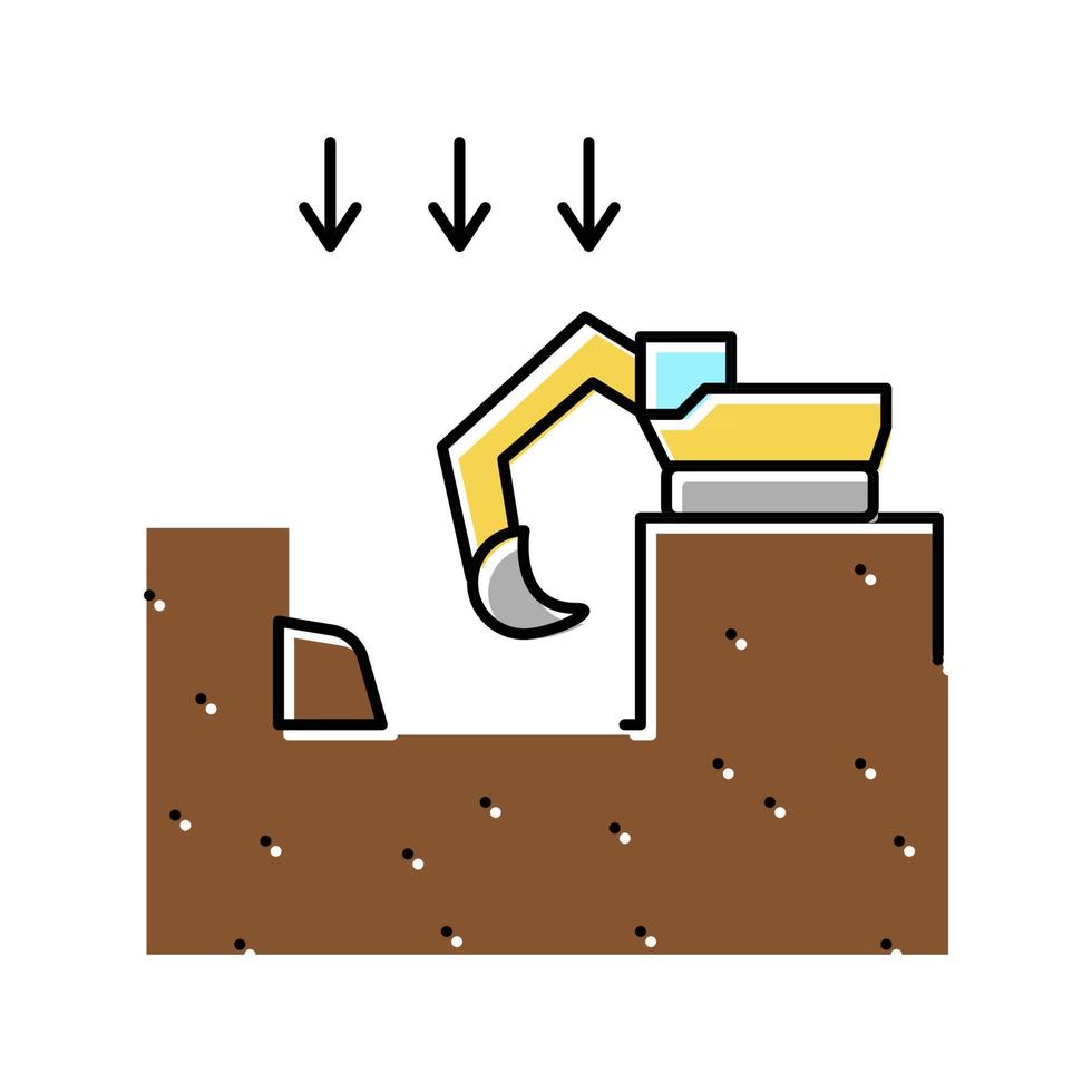 fosse d'excavation pour la construction d'illustration vectorielle d'icône de couleur vecteur