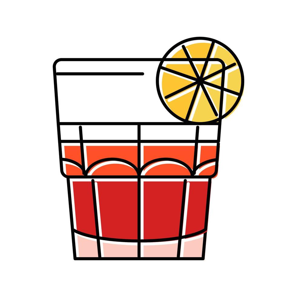 verre à cocktail sazerac boisson couleur icône illustration vectorielle vecteur