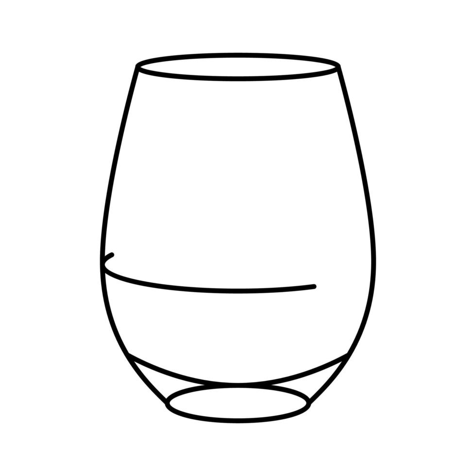 gobelet, verre vin, ligne, icône, vecteur, illustration vecteur