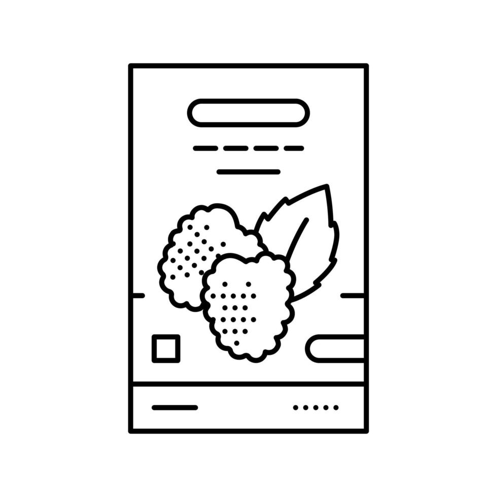 illustration vectorielle de l'icône de la ligne de la plante blackberry feuille vecteur
