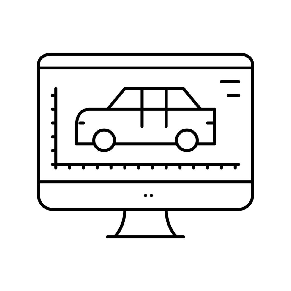 modèle de voiture tailles et caractéristiques ligne icône illustration vectorielle vecteur