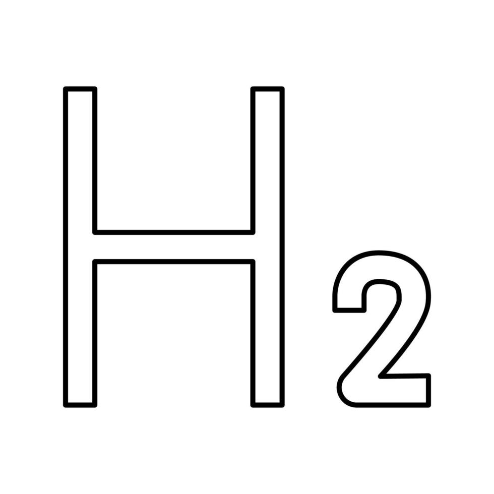 illustration vectorielle de l'icône de la ligne d'hydrogène de l'élément chimique vecteur