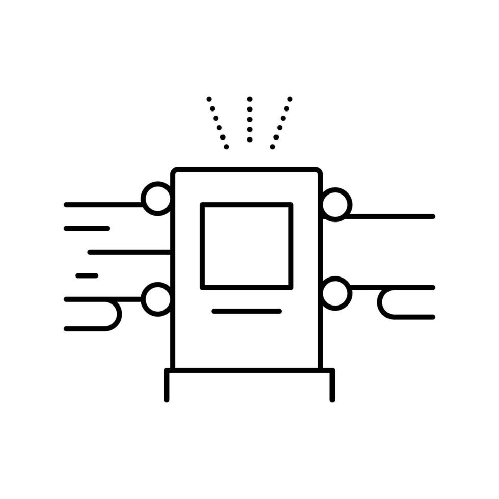 illustration vectorielle de l'icône de la ligne de la machine d'écorçage du journal vecteur