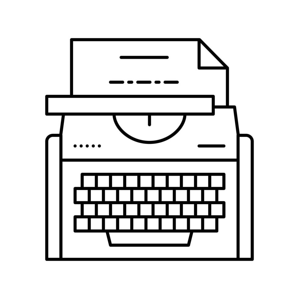 illustration vectorielle d'icône de ligne d'équipement de machine à écrire vecteur
