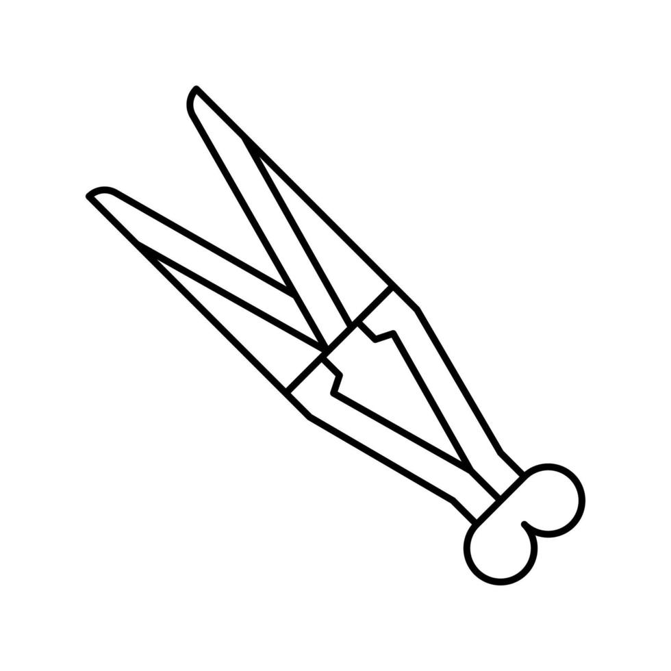 illustration vectorielle de l'icône de la ligne de l'outil à main des moutons de cisaillement vecteur