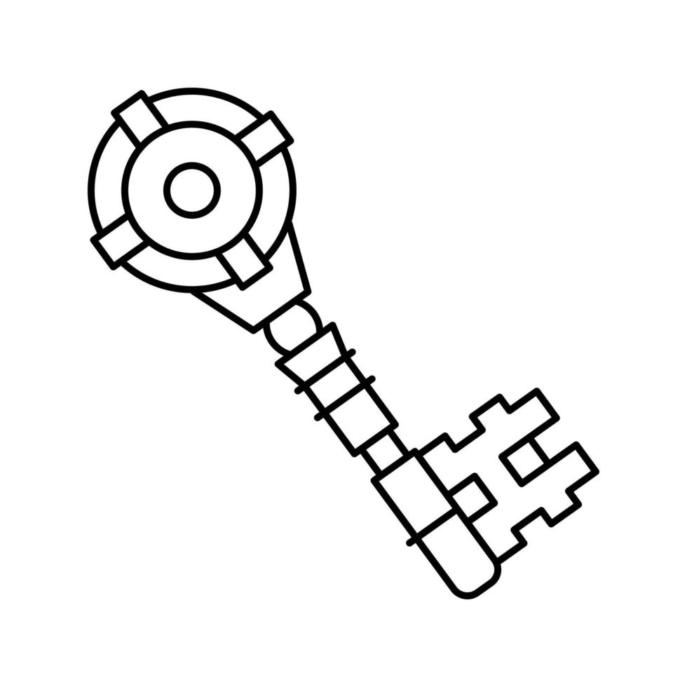 illustration vectorielle d'icône de ligne de clé ancienne vecteur