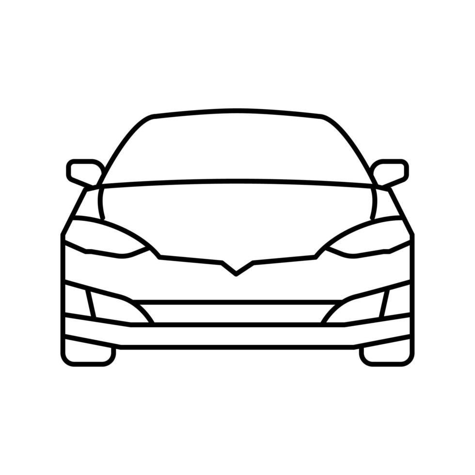illustration vectorielle d'icône de ligne de véhicule de transport de voiture électrique vecteur