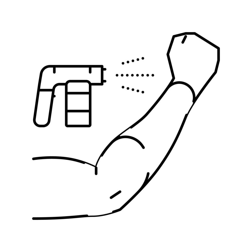 illustration vectorielle de l'icône de la ligne de peinture de bronzage à la main vecteur