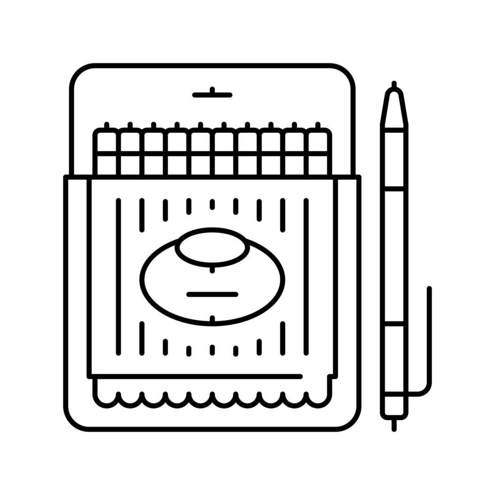 stylo à bille bleu ligne icône illustration vectorielle vecteur