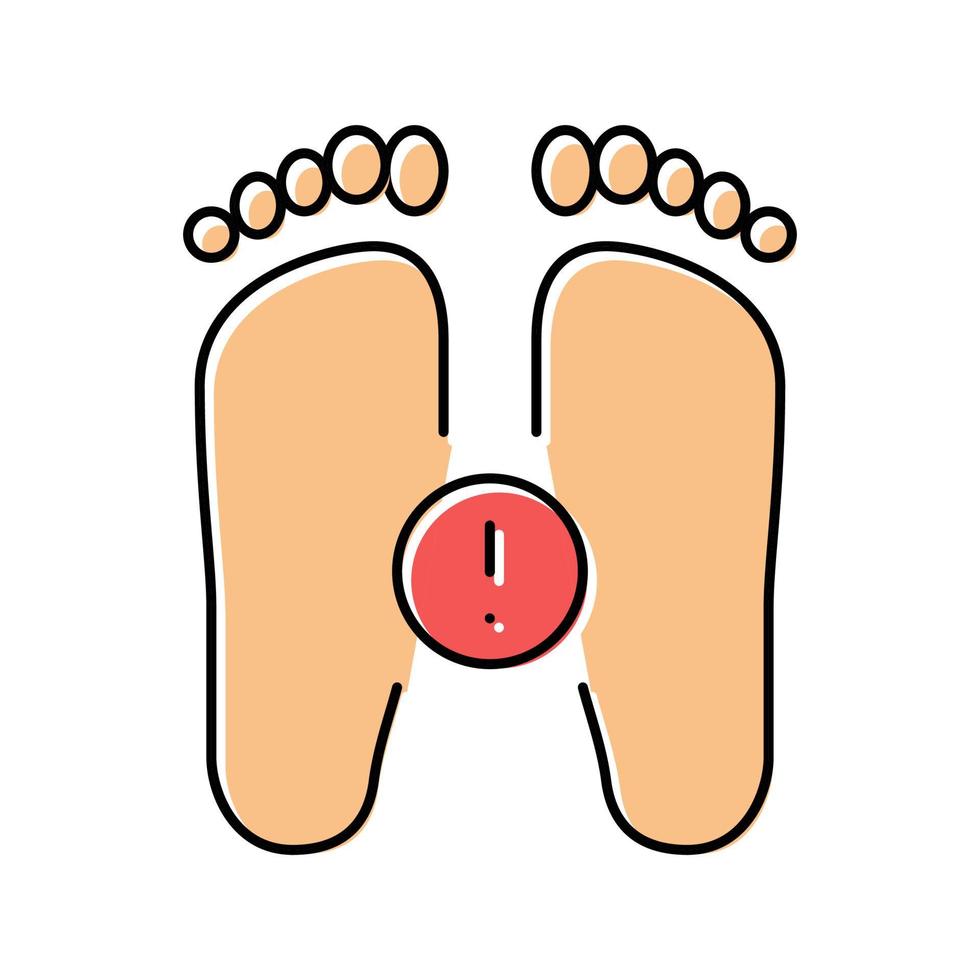 maladie pieds plats couleur icône illustration vectorielle vecteur