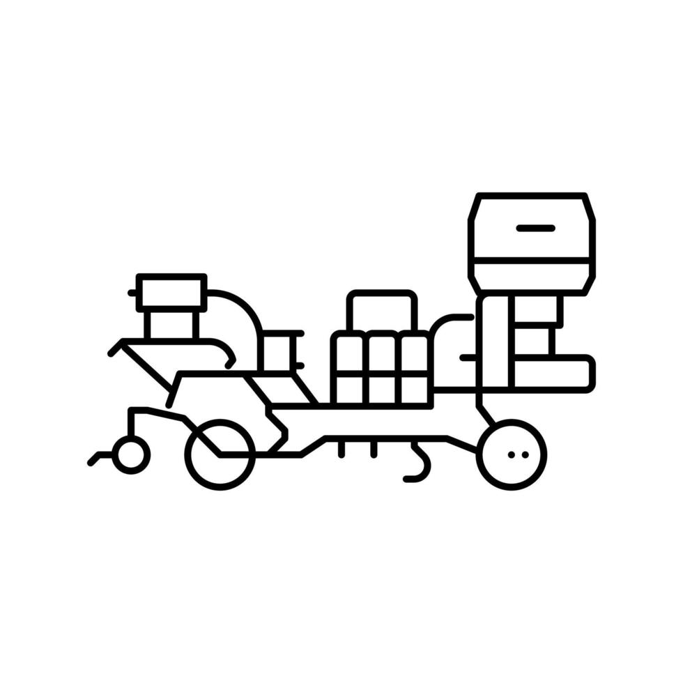 illustration vectorielle d'icône de ligne d'équipement agricole de couche de paillis en plastique vecteur