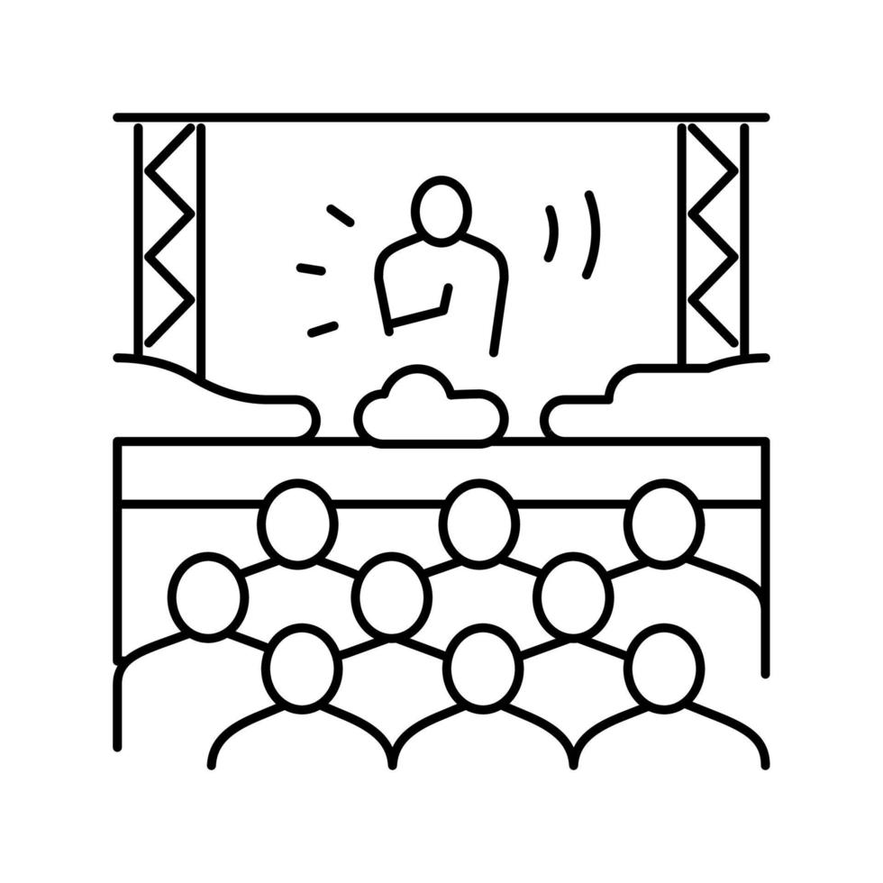 festival de musique ligne icône illustration vectorielle vecteur