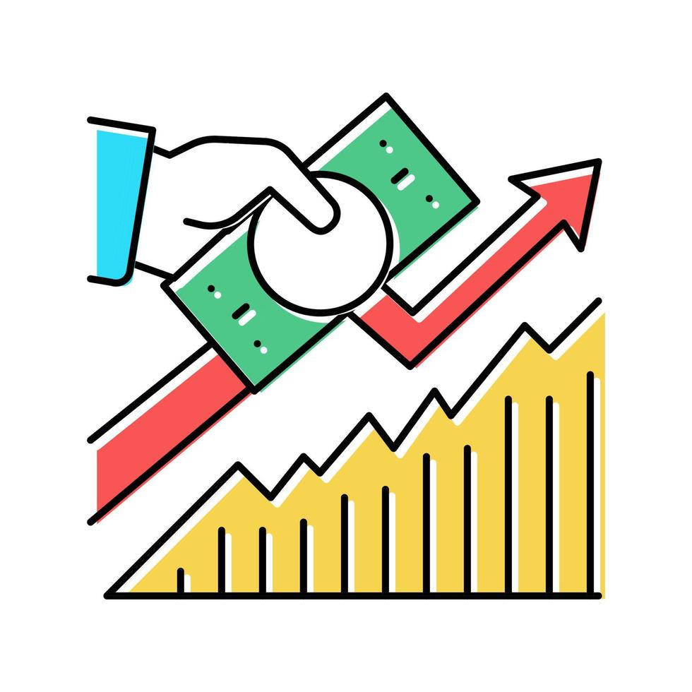 croissance des bénéfices couleur icône illustration vectorielle vecteur