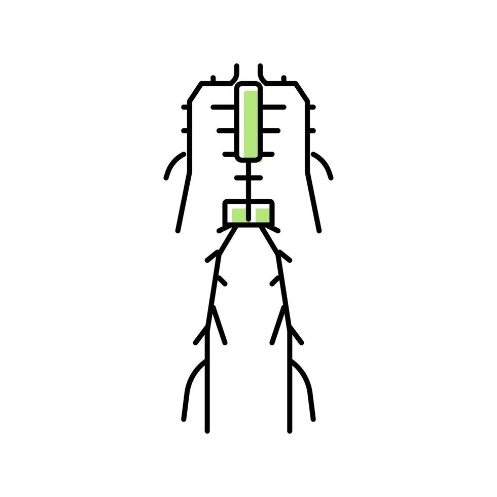 système lymphatique couleur icône illustration vectorielle vecteur