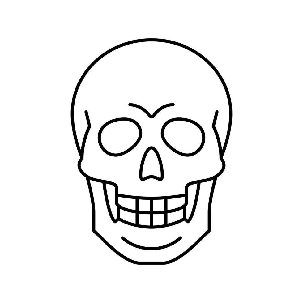 crâne os ligne icône illustration vectorielle vecteur