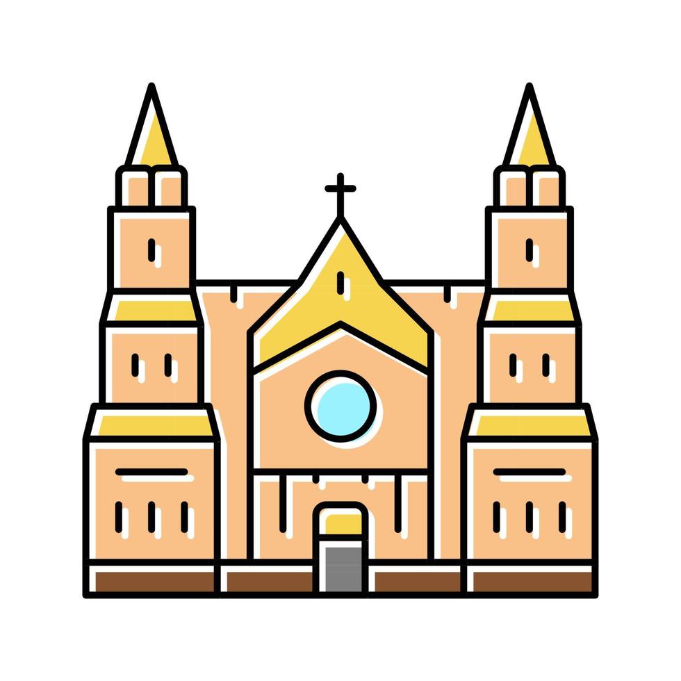 cathédrale, bâtiment, couleur, icône, vecteur, illustration vecteur