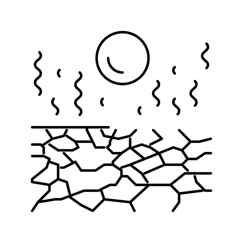 illustration vectorielle de l'icône de la ligne du désert sec vecteur