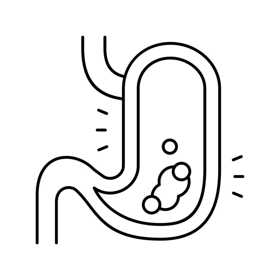 illustration vectorielle de l'icône de la ligne de la maladie gastrique vecteur