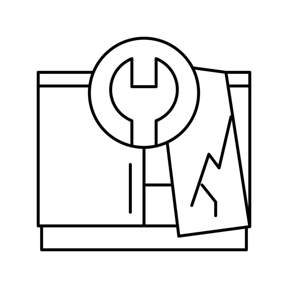 illustration vectorielle d'icône de ligne de meubles de réparation vecteur